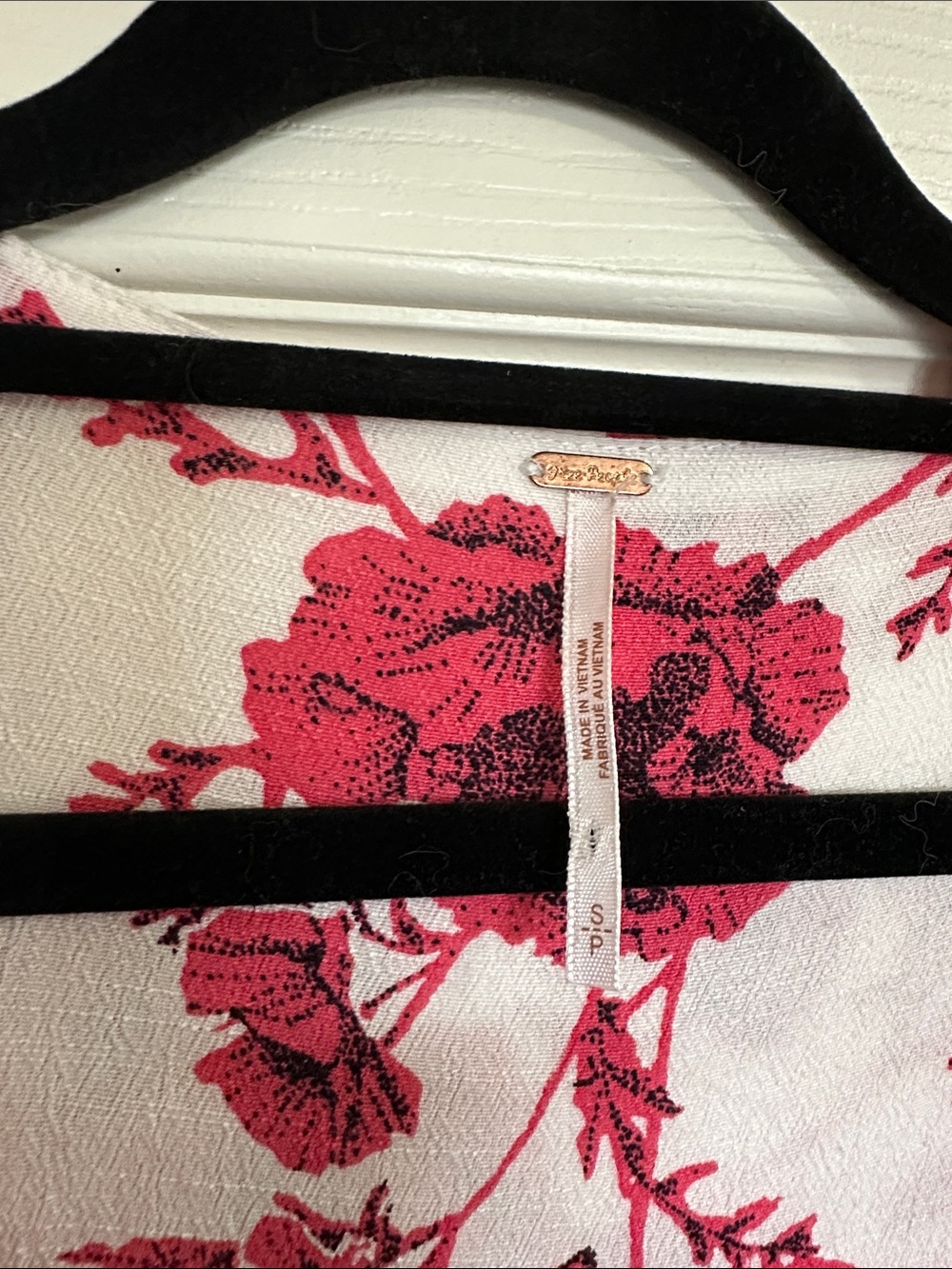 Free People White and Red Floral Wrap Midi Dress - Picture 2 of 7